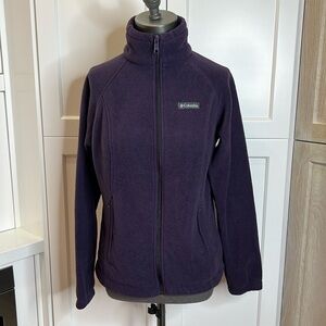 Columbia Fleece Jacket Full Zip Long Sleeve Women's Medium deep Purple Plum